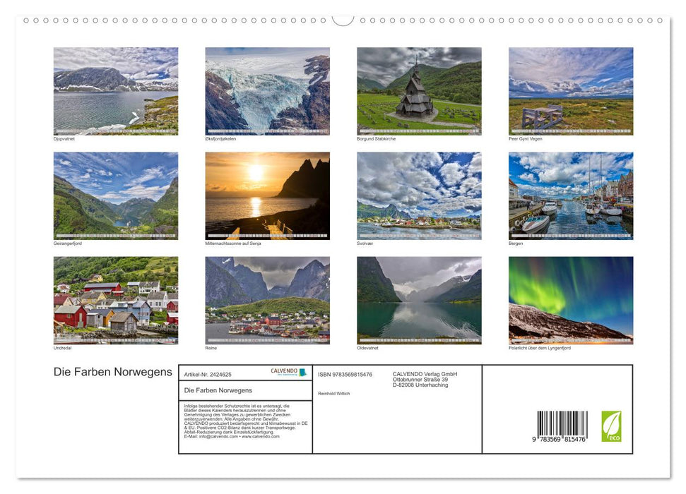 Die Farben Norwegens (CALVENDO Premium Wandkalender 2027)