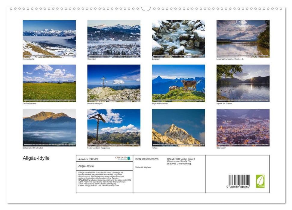 Allgäu-Idylle (CALVENDO Premium Wandkalender 2027)