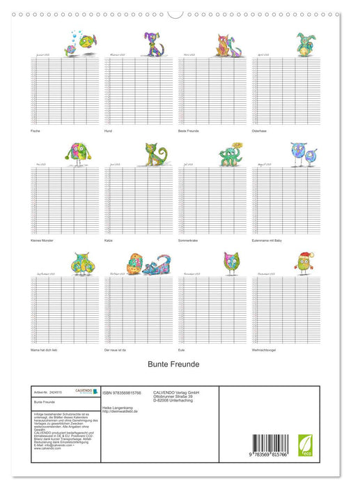 Bunte Freunde (CALVENDO Premium Wandkalender 2027)