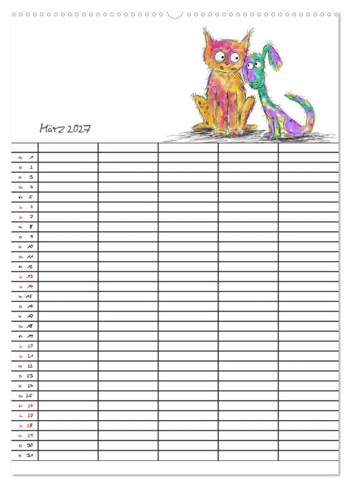 Bunte Freunde (CALVENDO Premium Wandkalender 2027)