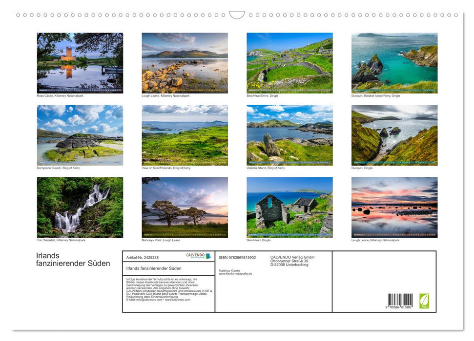 Irlands fanzinierender Süden (CALVENDO Wandkalender 2027)