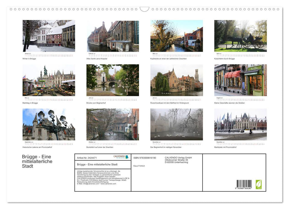 Brügge - Eine mittelalterliche Stadt (CALVENDO Wandkalender 2027)