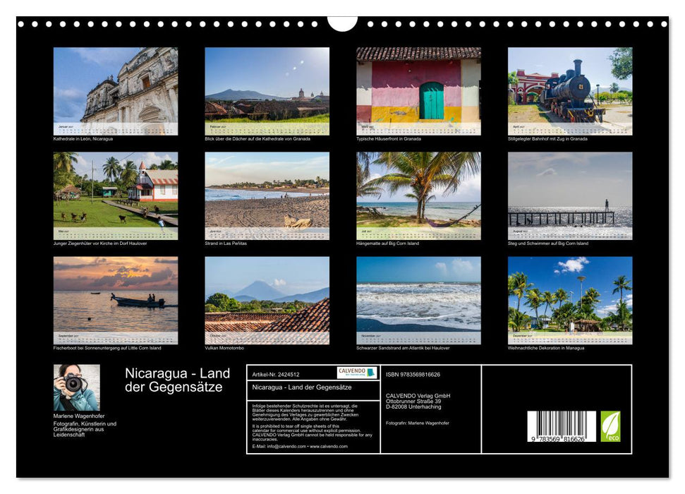 Nicaragua - Land der Gegensätze (CALVENDO Wandkalender 2027)
