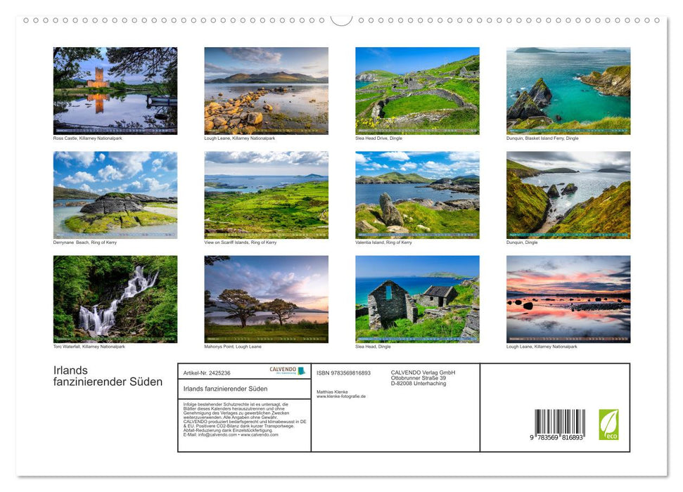 Irlands fanzinierender Süden (CALVENDO Premium Wandkalender 2027)