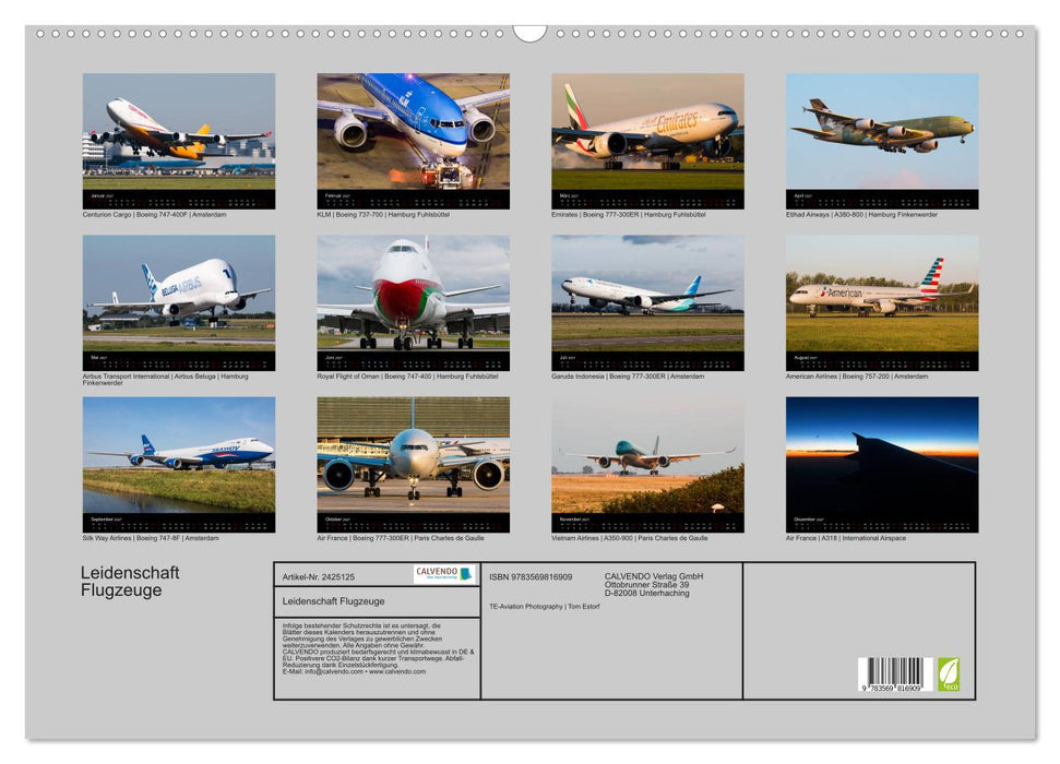 Leidenschaft Flugzeuge (CALVENDO Wandkalender 2027)