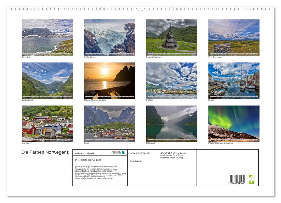 Die Farben Norwegens (CALVENDO Wandkalender 2027)