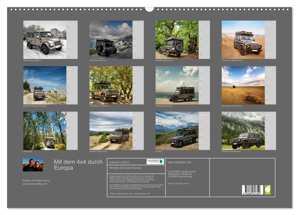 Mit dem 4x4 durch Europa (CALVENDO Wandkalender 2027)