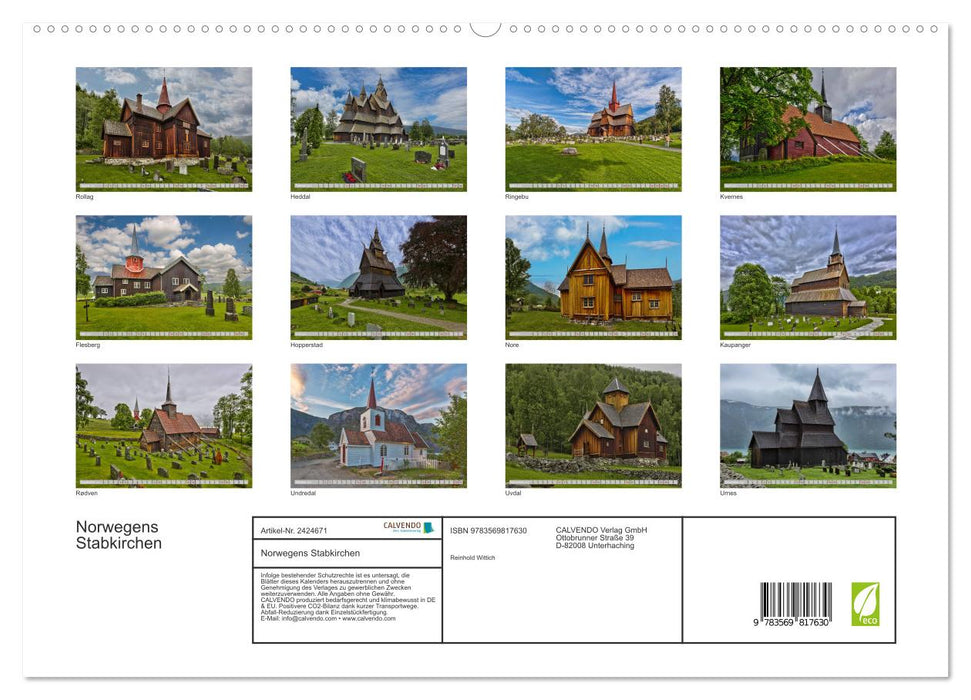 Norwegens Stabkirchen (CALVENDO Premium Wandkalender 2027)