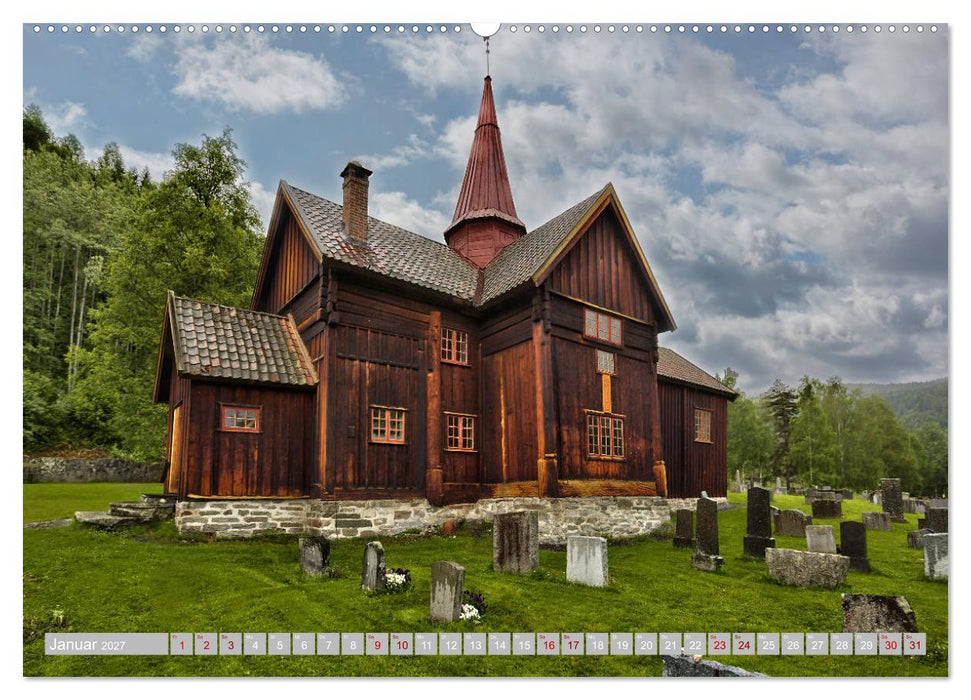 Norwegens Stabkirchen (CALVENDO Premium Wandkalender 2027)