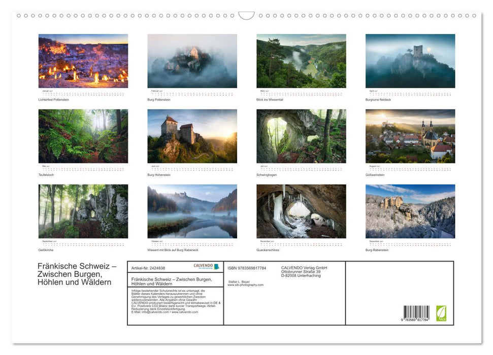 Fränkische Schweiz – Zwischen Burgen, Höhlen und Wäldern (CALVENDO Wandkalender 2027)