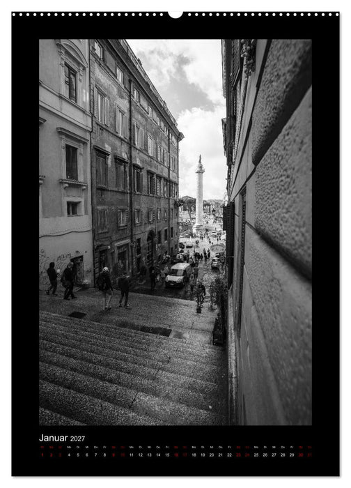 Monochrome Einblicke Rom (CALVENDO Premium Wandkalender 2027)