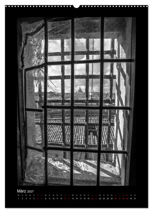 Monochrome Einblicke Rom (CALVENDO Premium Wandkalender 2027)