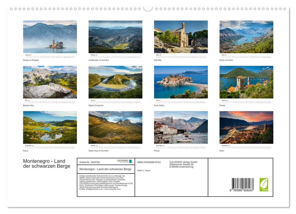 Montenegro - Land der schwarzen Berge (CALVENDO Premium Wandkalender 2027)
