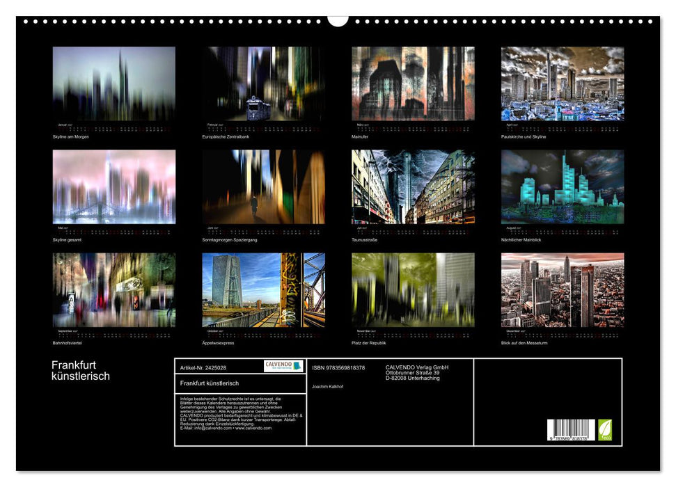Frankfurt künstlerisch (CALVENDO Wandkalender 2027)