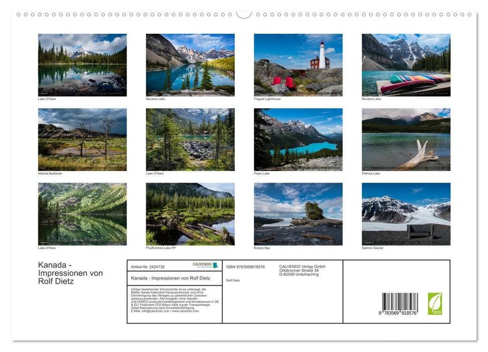 Kanada - Impressionen von Rolf Dietz (CALVENDO Premium Wandkalender 2027)