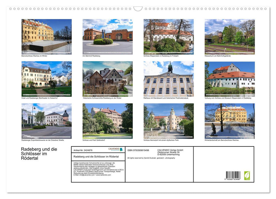 Radeberg und die Schlösser im Rödertal (CALVENDO Wandkalender 2027)
