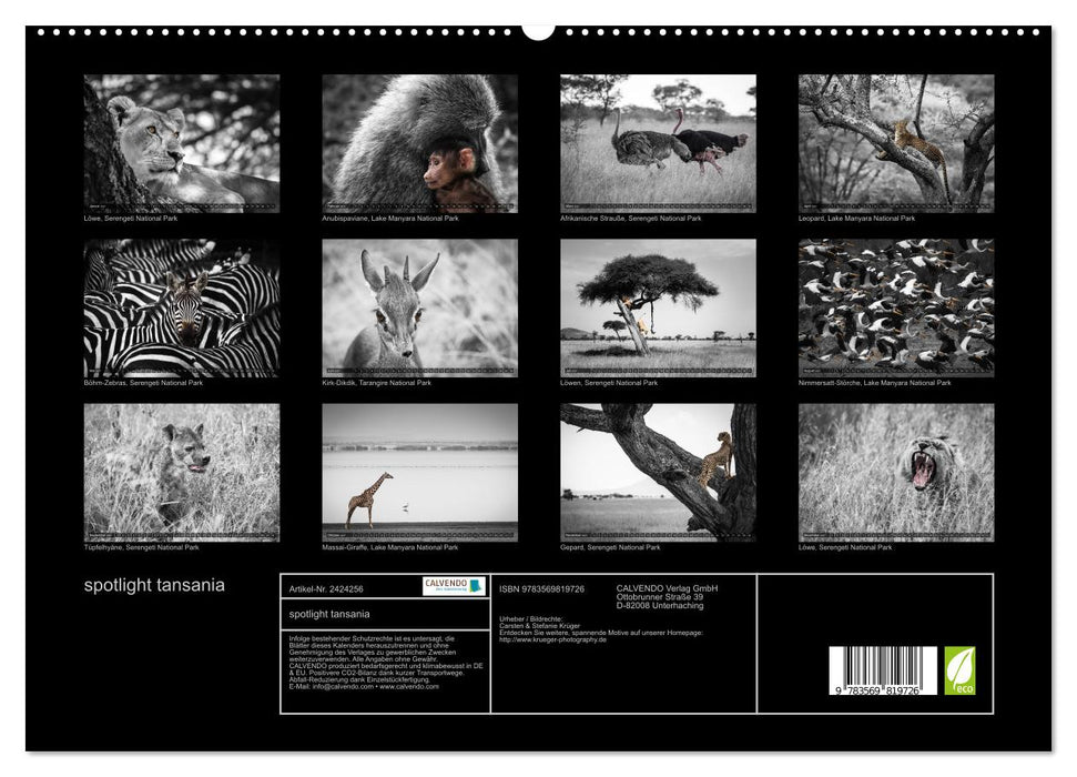 spotlight tansania (CALVENDO Premium Wandkalender 2027)