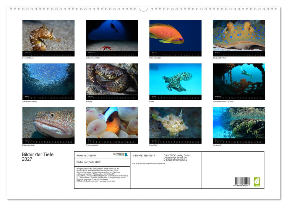 Bilder der Tiefe 2027 (CALVENDO Wandkalender 2027)