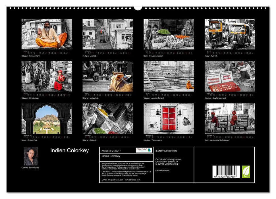Indien Colorkey (CALVENDO Premium Wandkalender 2027)