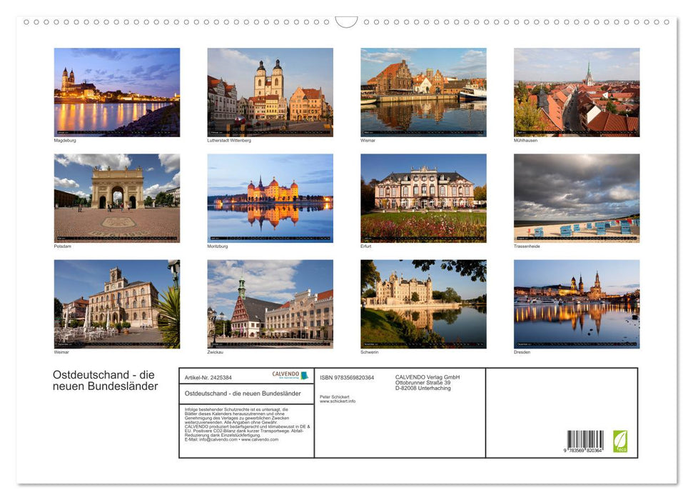 Ostdeutschand - die neuen Bundesländer (CALVENDO Wandkalender 2027)