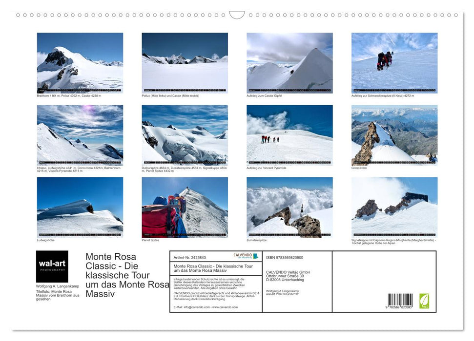 Monte Rosa Classic - Die klassische Tour um das Monte Rosa Massiv (CALVENDO Wandkalender 2027)