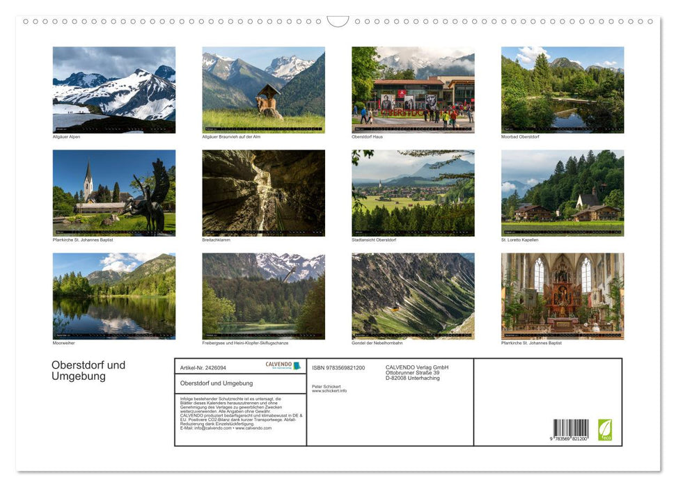 Oberstdorf und Umgebung (CALVENDO Wandkalender 2027)