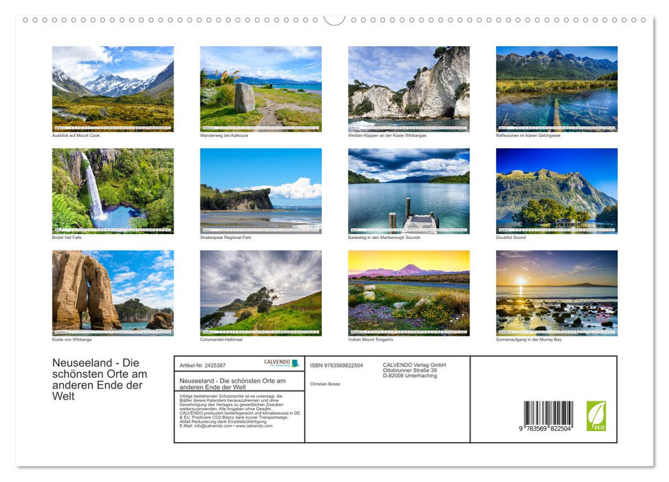 Neuseeland - Die schönsten Orte am anderen Ende der Welt (CALVENDO Premium Wandkalender 2027)