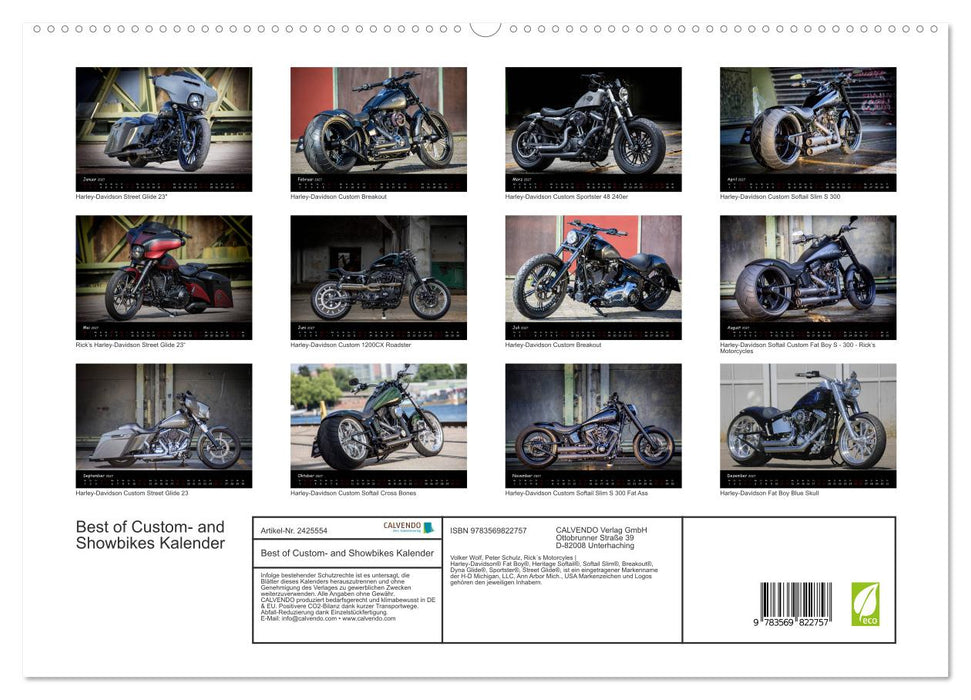 Best of Custom- and Showbikes Kalender (CALVENDO Premium Wandkalender 2027)