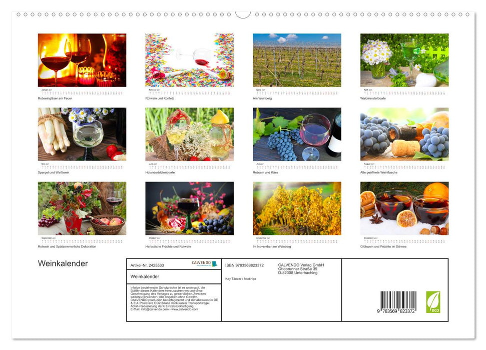 Weinkalender (CALVENDO Premium Wandkalender 2027)