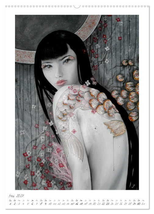Colourful Women - Fantasy-Frauenportraits in Acryl und Mischtechnik (CALVENDO Wandkalender 2027)