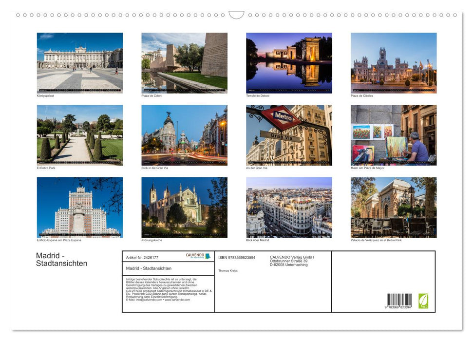Madrid - Stadtansichten (CALVENDO Wandkalender 2027)