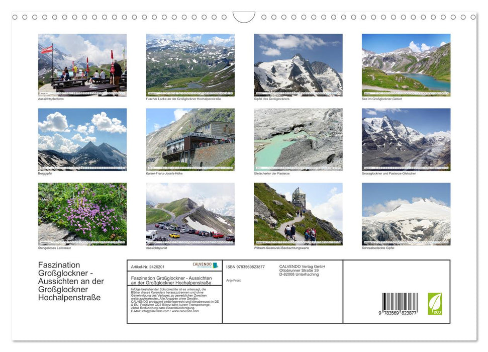 Faszination Großglockner - Aussichten an der Großglockner Hochalpenstraße (CALVENDO Wandkalender 2027)
