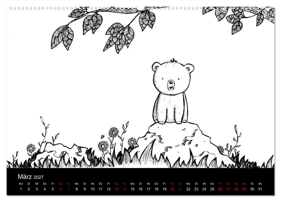 Bezaubernde Mini-Monster - Ein Ausmal-Kalender (CALVENDO Premium Wandkalender 2027)