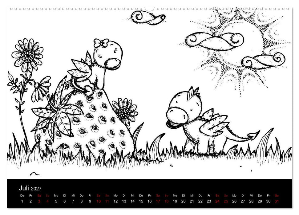 Bezaubernde Mini-Monster - Ein Ausmal-Kalender (CALVENDO Premium Wandkalender 2027)