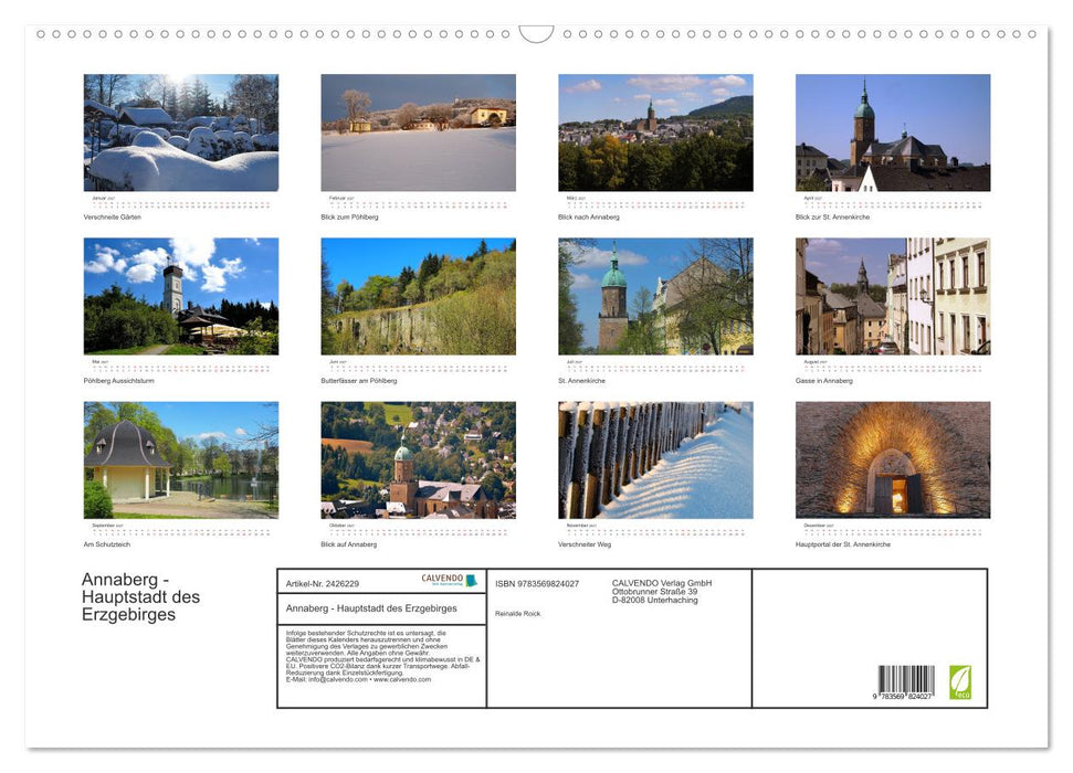 Annaberg - Hauptstadt des Erzgebirges (CALVENDO Wandkalender 2027)