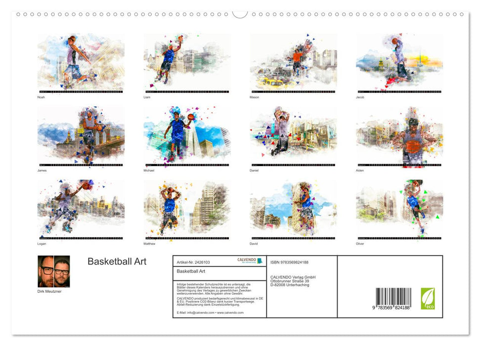 Basketball Art (CALVENDO Premium Wandkalender 2027)