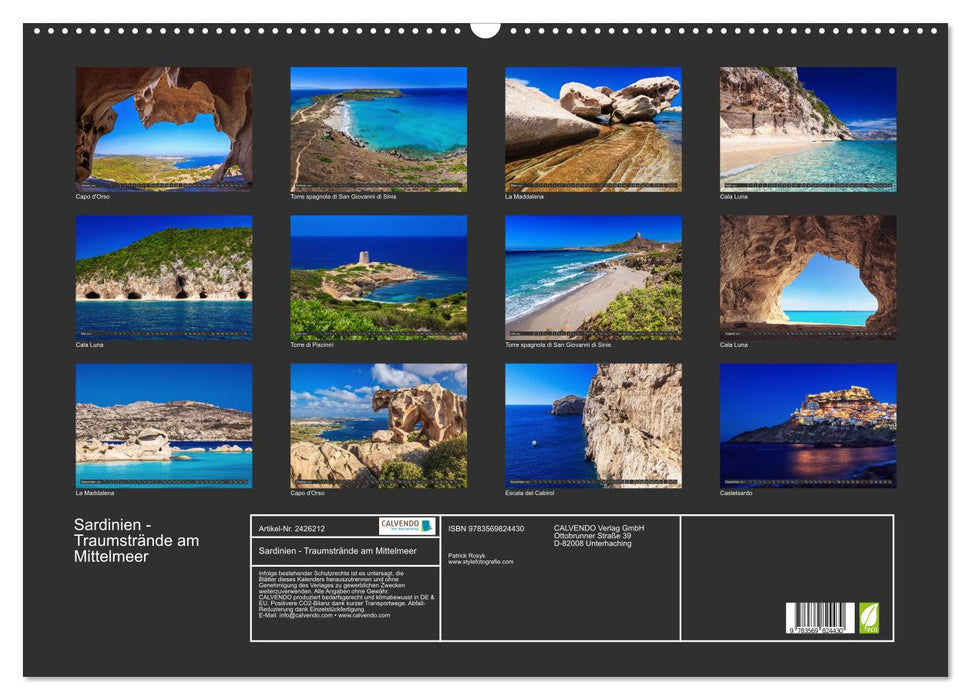 Sardinien - Traumstrände am Mittelmeer (CALVENDO Wandkalender 2027)