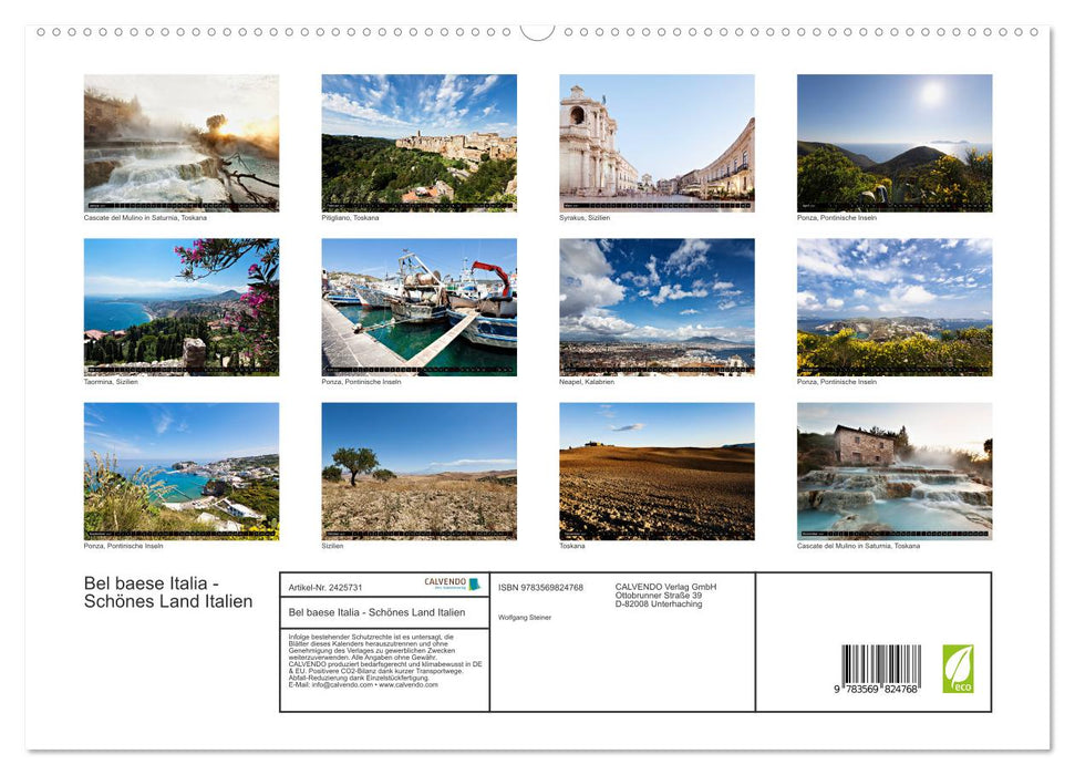 Bel baese Italia - Schönes Land Italien (CALVENDO Premium Wandkalender 2027)