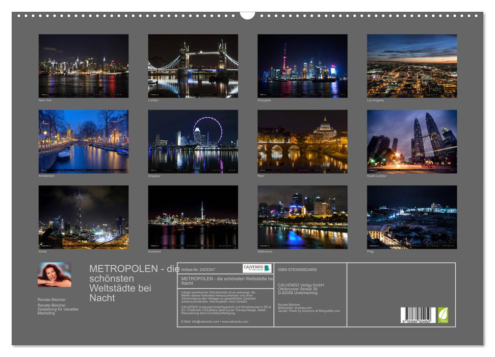 METROPOLEN - die schönsten Weltstädte bei Nacht (CALVENDO Wandkalender 2027)