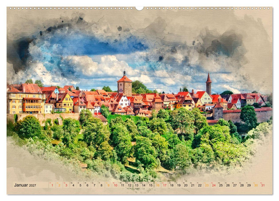 Romantische Städte - Rothenburg ob der Tauber (CALVENDO Premium Wandkalender 2027)