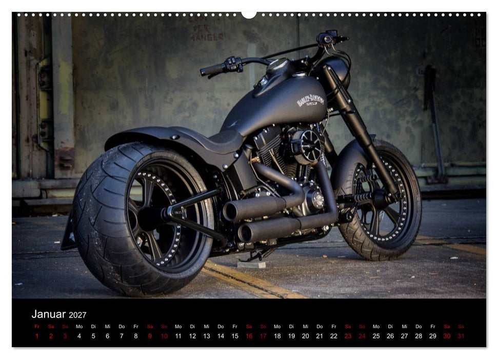 Exklusive Best of Fat Ass Custombike Edition, feinste Harleys mit fettem Hintern (CALVENDO Wandkalender 2027)