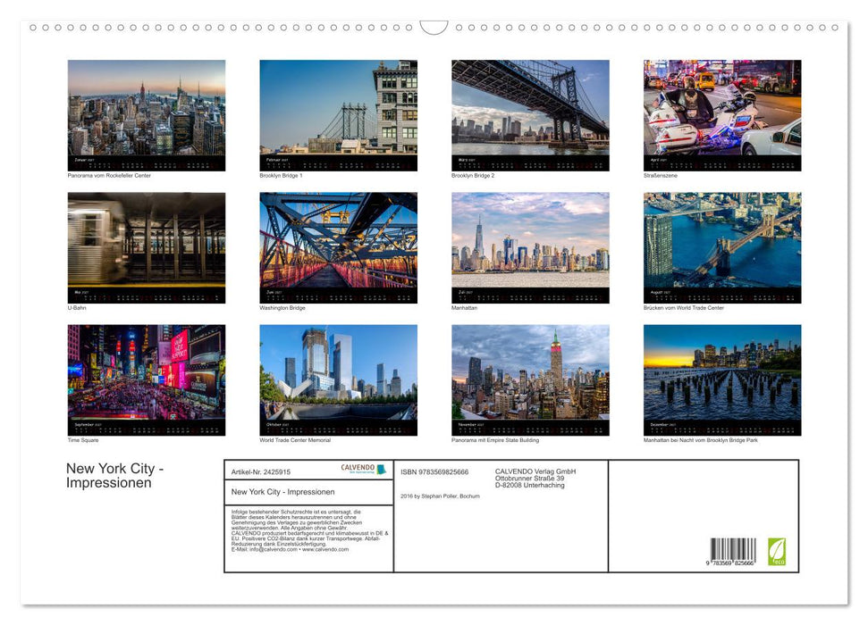 New York City - Impressionen (CALVENDO Wandkalender 2027)