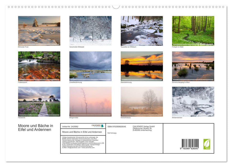 Moore und Bäche in Eifel und Ardennen (CALVENDO Premium Wandkalender 2027)