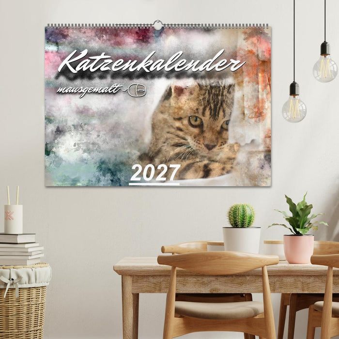 Katzenkalender mausgemalt (CALVENDO Wandkalender 2027)