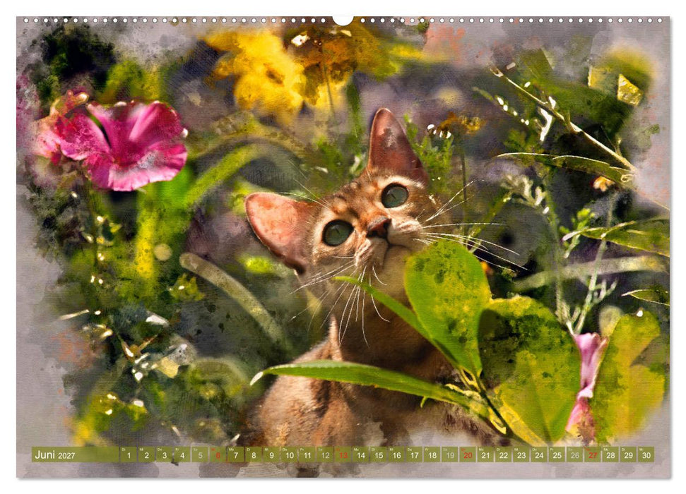 Katzenkalender mausgemalt (CALVENDO Wandkalender 2027)