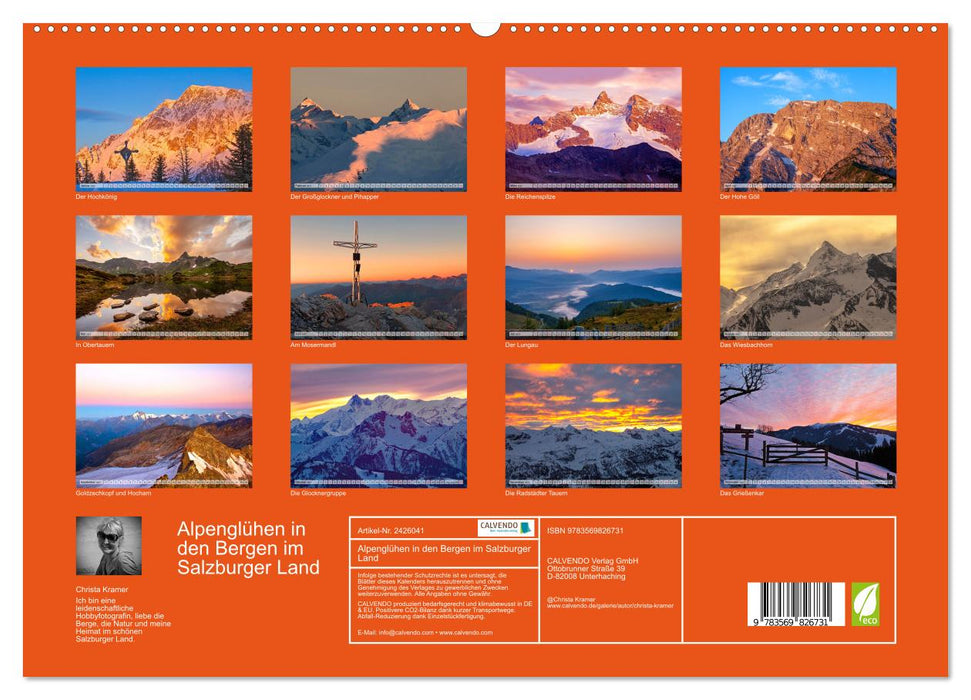 Alpenglühen in den Bergen im Salzburger Land (CALVENDO Premium Wandkalender 2027)
