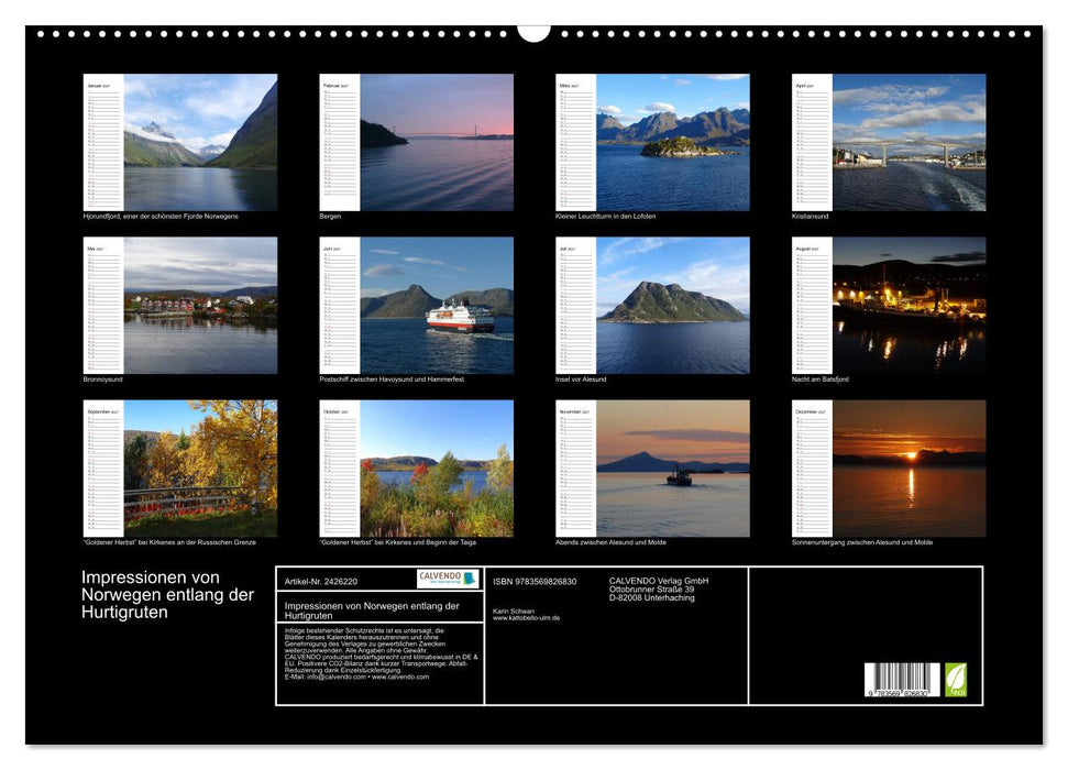 Impressionen von Norwegen entlang der Hurtigruten (CALVENDO Wandkalender 2027)