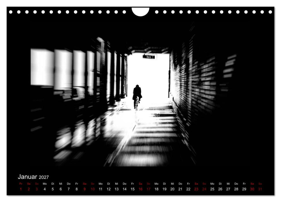 Strassenfotografie Berlin. schwarz/weiß - abstrakt - minimalistisch (CALVENDO Wandkalender 2027)