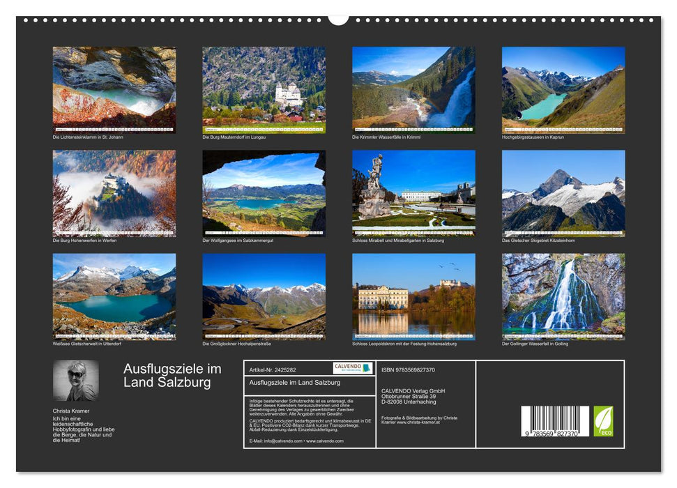 Ausflugsziele im Land Salzburg (CALVENDO Premium Wandkalender 2027)