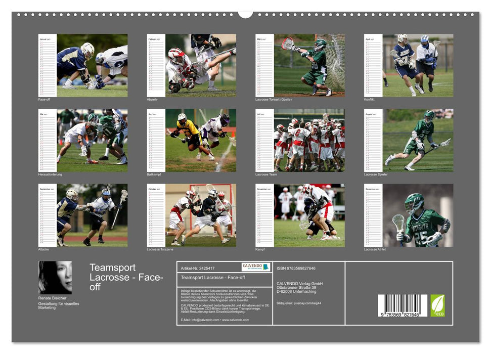 Teamsport Lacrosse - Face-off (CALVENDO Premium Wandkalender 2027)